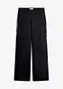 Pantaloni in cotone elasticizzato con bande laterali, bonprix