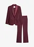 Tailleur giacca e pantaloni con inserto in satin, bonprix
