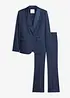 Tailleur giacca e pantaloni con inserto in satin, bonprix