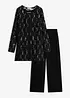 Cardigan in pizzo, top,  pantaloni (set 3 pezzi), bonprix