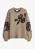 Maglione in filato fine con maniche a palloncino, bonprix