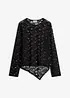 Maglia a maniche lunghe in pizzo elasticizzato, bonprix