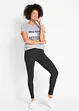 Leggings sportivi cropped con bande a contrasto, bonprix