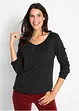 Maglia a maniche lunghe in puro cotone con elastico, bonprix