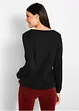 Maglia a maniche lunghe in puro cotone con elastico, bonprix