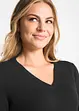 Maglione lungo basic in filato fine con scollo a V, bonprix