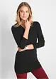 Maglione lungo basic in filato fine con scollo a V, bonprix