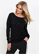 Maglione lungo con strass, bonprix