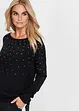 Maglione lungo con strass, bonprix