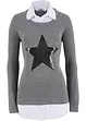 Maglione 2 in 1 con effetto camicia, bpc bonprix collection
