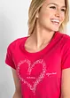 T-shirt in cotone biologico con cuore, bonprix