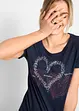 T-shirt in cotone biologico con cuore, bonprix