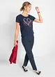 T-shirt in cotone biologico con cuore, bonprix
