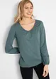 Maglia a maniche lunghe in puro cotone con elastico, bonprix