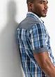 Camicia a maniche corte con inserto in denim, bonprix