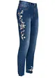 Jeans con ricami a vita media, bonprix