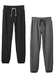 Pantaloni da jogging in puro cotone (pacco da 2), bonprix