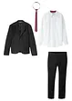 Completo (4 pezzi) giacca, pantaloni, camicia, cravatta, bonprix