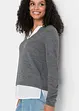 Maglione con inserto di camicia, bonprix