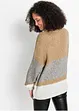 Maglione oversize a righe con bottoni, bonprix