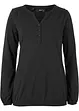 Maglia serafino in cotone a maniche lunghe, bpc bonprix collection