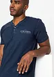 Maglia serafino a maniche corte in puro cotone effetto lavato, bonprix