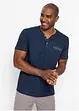 Maglia serafino a maniche corte in puro cotone effetto lavato, bonprix