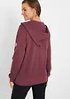 Felpa con zip e cappuccio in puro cotone, bonprix