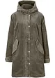 Parka svasato in velluto con fodera in pile teddy e cappuccio, bonprix