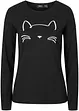 Maglia a maniche lunghe con gatto, bonprix