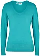 Maglione in filato fine con scollo a V, bonprix
