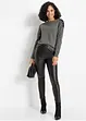 Maglione in filato fine con pizzo, bonprix