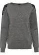 Maglione in filato fine con pizzo, bonprix