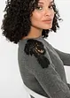 Maglione in filato fine con pizzo, bonprix