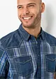 Camicia a maniche corte con inserto denim, bonprix