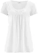 Maglia in cotone con pizzo a maniche corte, bonprix