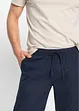 Pantaloni chino in misto lino con elastico in vita regular fit, straight, bonprix