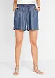 Shorts in denim leggero con lino e cinta comoda, extra larghi, bonprix