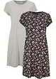 Abito in maglina con spacchi laterali in puro cotone (pacco da 2), bonprix