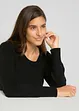 Maglione basic in filato fine con cotone riciclato, bonprix