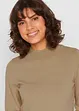 Maglione basic in maglia fine con collo dritto e cotone riciclato, bonprix