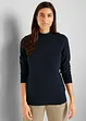 Maglione basic in maglia fine con collo dritto e cotone riciclato, bonprix