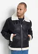 Giubbotto bomber in similpelle con interno foderato, bonprix