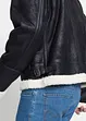 Giubbotto bomber in similpelle con interno foderato, bonprix