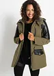 Parka con inserti in similpelle, bonprix