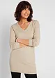 Maglione lungo basic in filato fine con scollo a V, bonprix