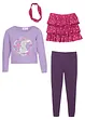 Maglia, gonna, leggings, accessorio (set 4 pezzi), bonprix