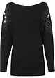 Maglione a costine con strass, bonprix