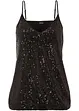 Top in jersey con paillettes, bonprix