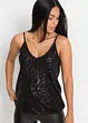 Top in jersey con paillettes, bonprix